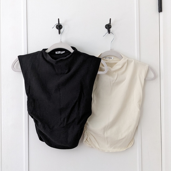 SOLD Reformation Lindy Top Bundle XS Black and Ivory EUC like-new - Picture 2 of 4